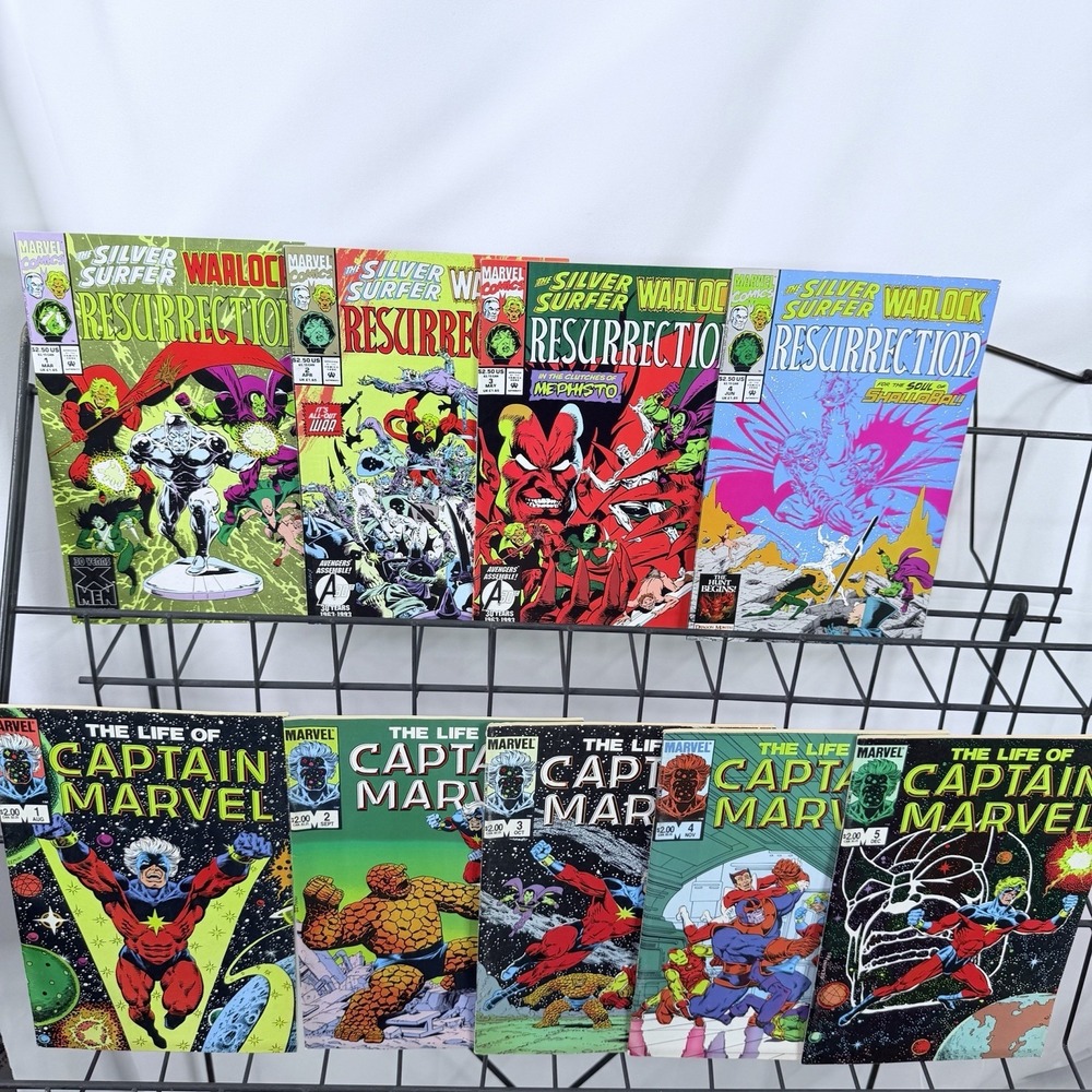 Warlock Silver Resurrection 1-4 & Life Death Captain Marvel 1-5 Lot Key Reprint